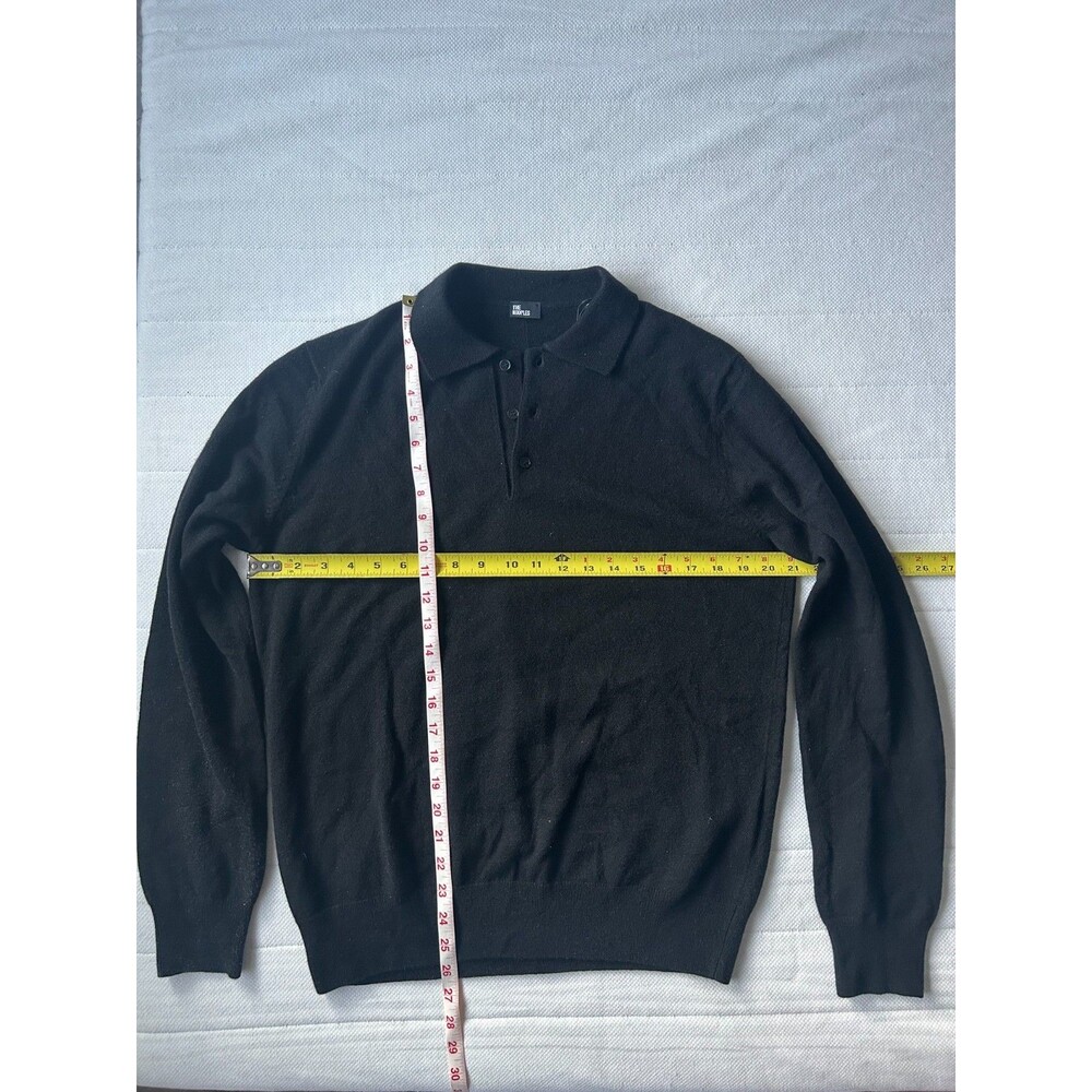 The Kooples Men's Black 100% Cashmere Long Sleeve Polo Sweater Size M NWT